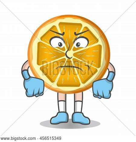 Angry Red Apple Muscle Mascot Logo, Angry Orange Slice Character