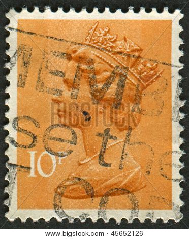 UK-CIRCA 1993:A stempel trykt i UK viser billede af Elizabeth II er den forfatningsmæssige monark af 16 