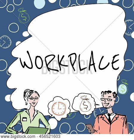 Conceptual Display Workplace. Business Concept Area Where You Can Find Busy Showing Doing Their Job 