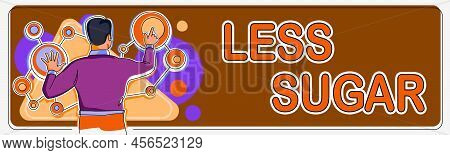 Handwriting Text Less Sugar. Business Concept Lower Volume Of Sweetness In Any Food Or Drink That We