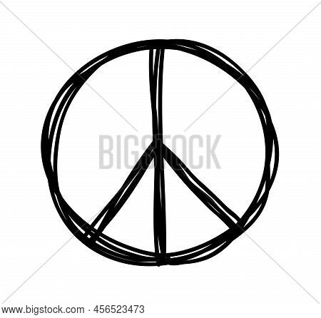 Peace Symbol. Concept Symbol Sketch. Vector Illustration