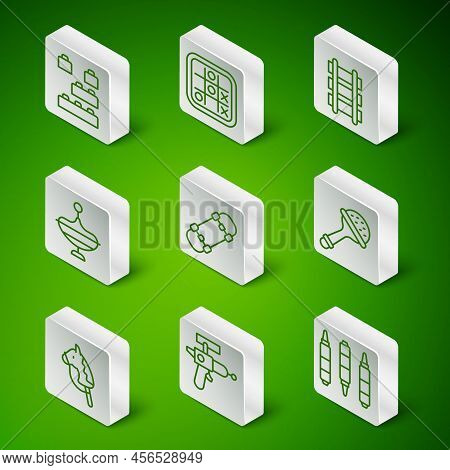 Set Line Marker Pen, Ray Gun, Toy Building Block Bricks, Skateboard, Whirligig Toy, Tic Tac Toe Game