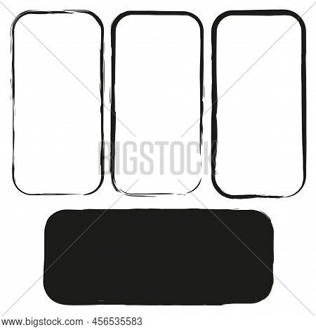 Black Grunge Frames. Edge Frame. Abstract Texture. Vector Illustration. Stock Image.
