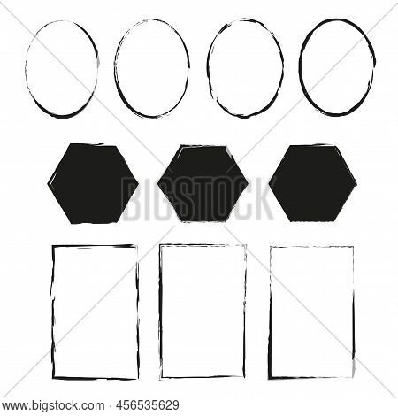 Black Grunge Frames. Edge Frame. Abstract Texture. Vector Illustration. Stock Image. Black Grunge Fr