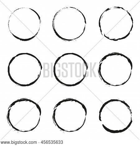 Black Grunge Frames. Edge Frame. Abstract Texture. Vector Illustration. Stock Image.