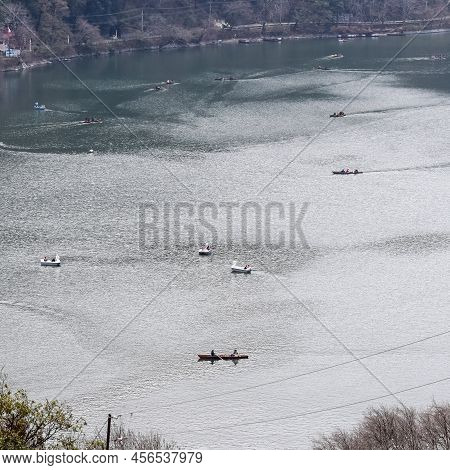 Full View Of Naini Lake During Evening Time Near Mall Road In Nainital, Uttarakhand, India, Beautifu
