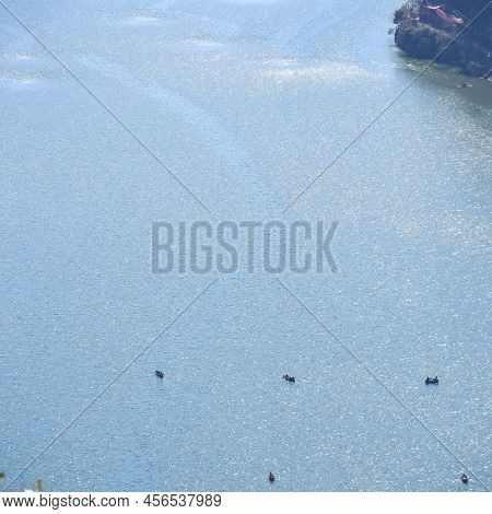 Full View Of Naini Lake During Evening Time Near Mall Road In Nainital, Uttarakhand, India, Beautifu