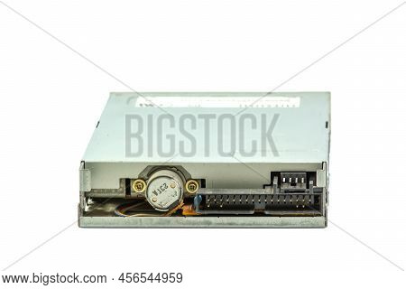 Floppy Disk Drive 3.5 Inch Isolated On A White Background.