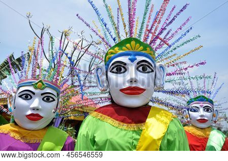 Ondel-ondel The Traditional Giant Puppet From Jakarta - Indonesia. Ondel-ondel Are Always Showcased 