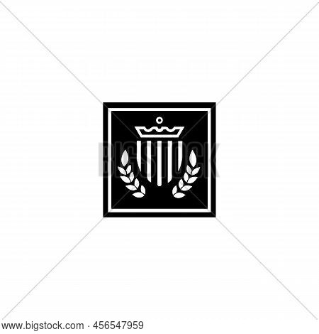 Bank Building Icon. Court Building Icon Isolated. Museum Vector Illustration On White Background.