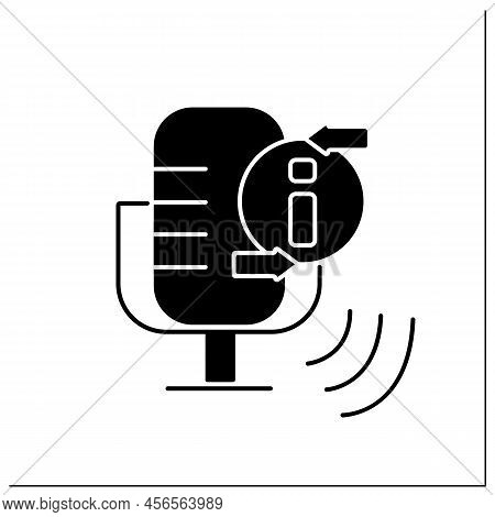 Podcast Glyph Icon.episodic Series Of Spoken Word, Digital Audio Files. Audio Discussion Recording.i