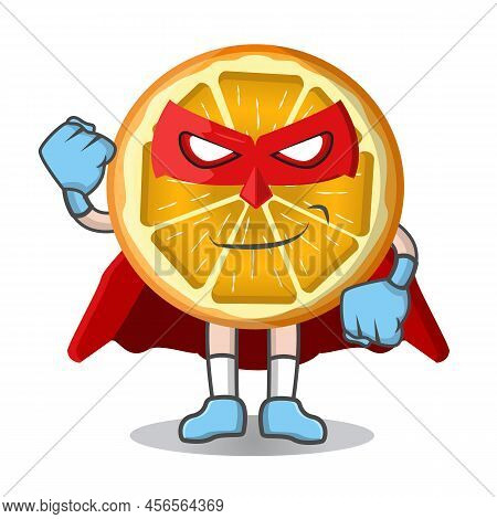 Superheroes Slice Orange Fruits In Different Costumes Set Of Colorful Vector Illustrations