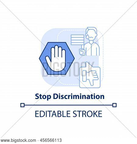 Stop Discrimination Light Blue Concept Icon. Unjust Treatment. Lgbt Issue Abstract Idea Thin Line Il