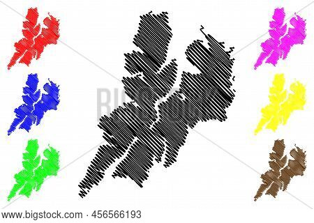 Hinnoya Island (kingdom Of Norway) Map Vector Illustration, Scribble Sketch Hinnoya Map