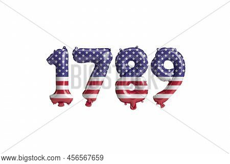 3d Illustration Of 1789 Balloon With Usa Flag Colors Isolated On White Background