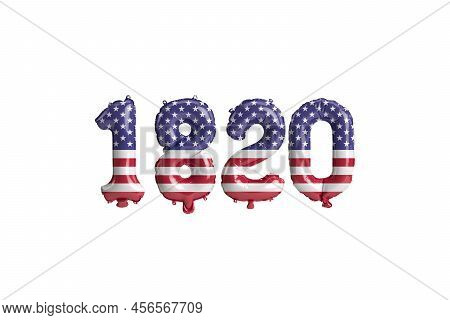3d Illustration Of 1820 Balloon With Usa Flag Colors Isolated On White Background