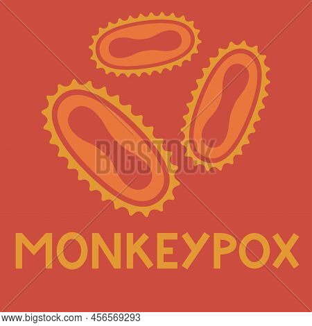 Monkeypox With Virus Cells On Red Background 2022