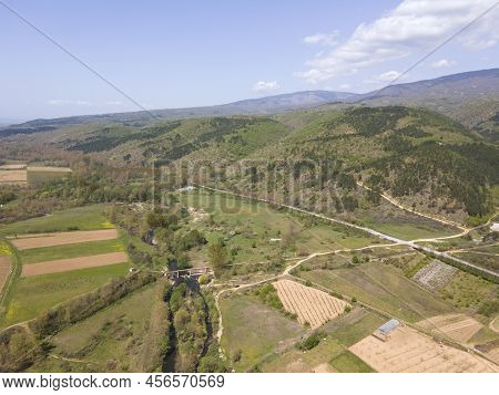 Aerial View Of Strumeshnitsa River, Bulgaria