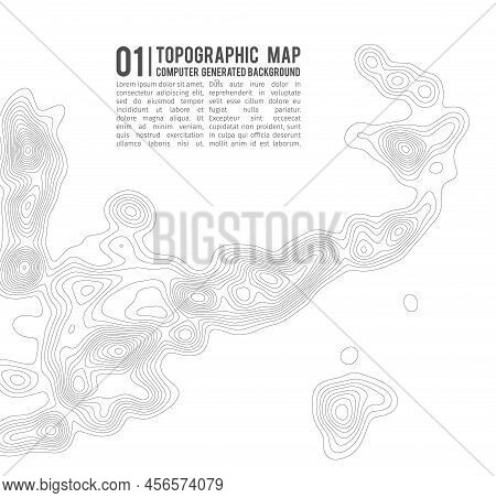 Topographic Map Contour Background. Topo Map With Elevation. Contour Map Vector. Geographic World To
