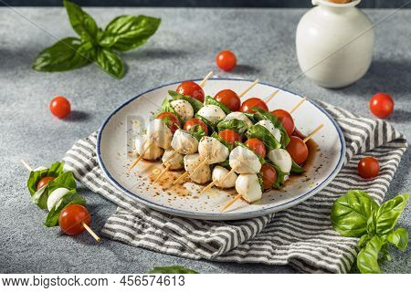 Homemade Fresh Caprese Skewer Appetizer