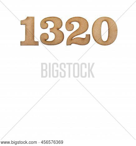 Number 1320 - Piece Of Wood Isolated On White Background