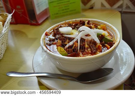 Photograph Of A Dish Called Sopa Azteca, Ready To Eat, Mexico