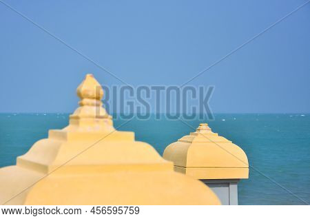 Decor Elements On The Background Of The Sea Coast, Arichal Munai, Dhanushkodi, Tamil Nadu, India