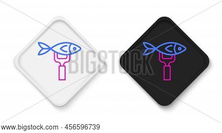 Line Dried Fish Icon Isolated On White Background. Colorful Outline Concept. Vector