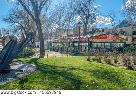 Madrid, Spain - March 6, 2022: View Of A Bar In The Madrid Neighborhood Of El Pardo, Spain