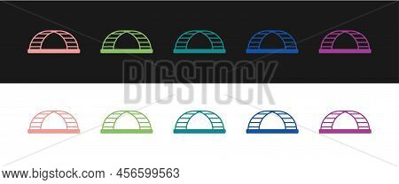 Set Monkey Bar Icon Isolated On Black And White Background. Vector