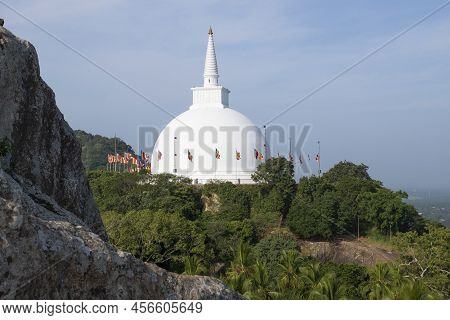 View Of The Ancient Mahaseya Dagoba Stupa On A Sunny Morning. Mihintale, Sri Lanka