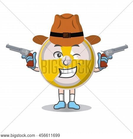 Radioactive Cute Cowboy Design Character, Design Vector Illustrator.