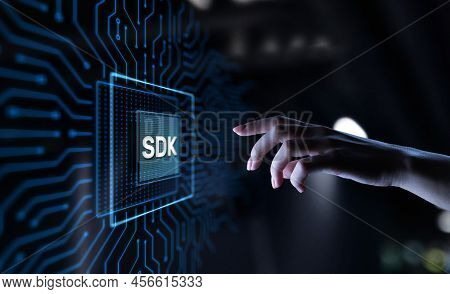 Sdk Software Development Kit Programming Language Technology Concept On Virtual Screen