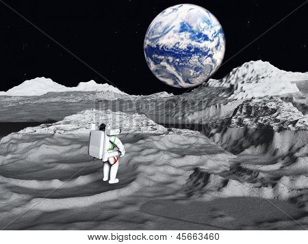 Vzestup země názory Lunar astronaut