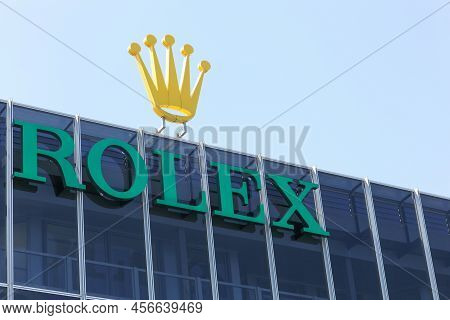 Geneva, Switzerland - August 14, 2016:  Rolex Offices And Headquarters In Geneva. Rolex Manufacture,
