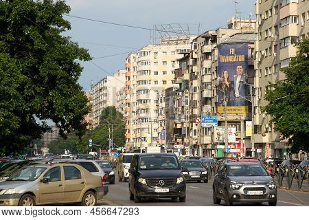 Bucharest, Romania - June 17, 2022: View Of The Large Blocks Of Flats In The Stefan Cel Mare Neighbo