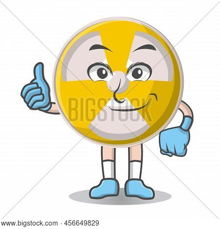Radioactive Cute Smile Design Character, Design Vector Illustrator On Whiteboard