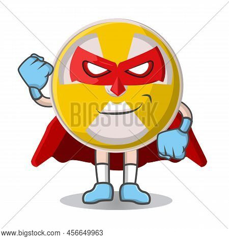 Radioactive Cute Superhero Design Character, Design Vector Illustrator On Whiteboard