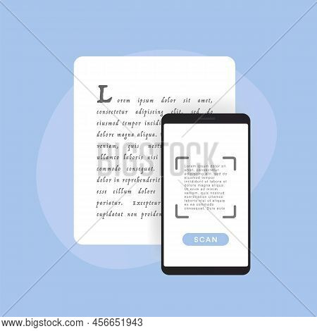 Optical Character Recognition Or Reader Concept. Ocr Is Process Of Recognizing Printed Or Handwritte
