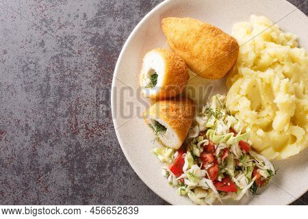 Chicken Kyiv Also Called Cutlet De Volaille Basically A Chicken Fillet Stuffed With Parsley Garlic B