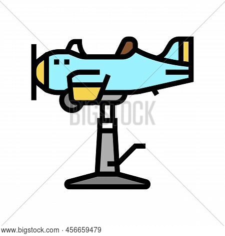 Kid Haircut Chair Plane Color Icon Vector. Kid Haircut Chair Plane Sign. Isolated Symbol Illustratio