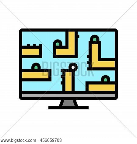 Puzzle Platform Video Game Color Icon Vector. Puzzle Platform Video Game Sign. Isolated Symbol Illus