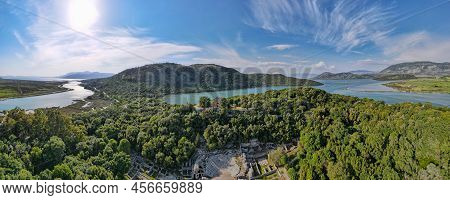 Drone View At The Roman Archaeological Site Of Butrinto In Albania