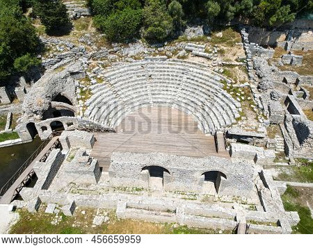 Drone View At The Roman Archaeological Site Of Butrinto In Albania