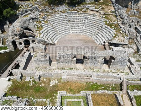 Drone View At The Roman Archaeological Site Of Butrinto In Albania