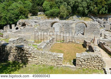 View At The Roman Archaeological Site Of Butrinto In Albania