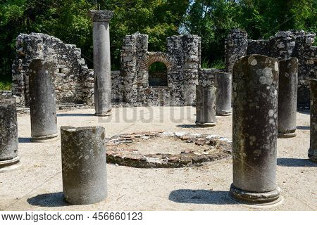 View At The Roman Archaeological Site Of Butrinto In Albania