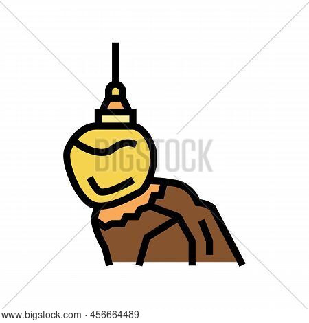 Golden Rock Color Icon Vector. Golden Rock Sign. Isolated Symbol Illustration