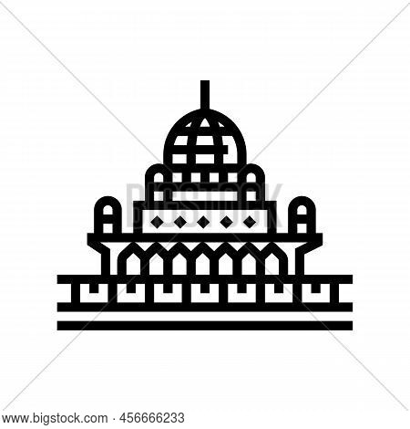 Putrajaya Building Line Icon Vector. Putrajaya Building Sign. Isolated Contour Symbol Black Illustra