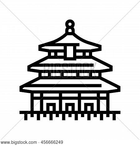 Temple Of Heaven Line Icon Vector. Temple Of Heaven Sign. Isolated Contour Symbol Black Illustration